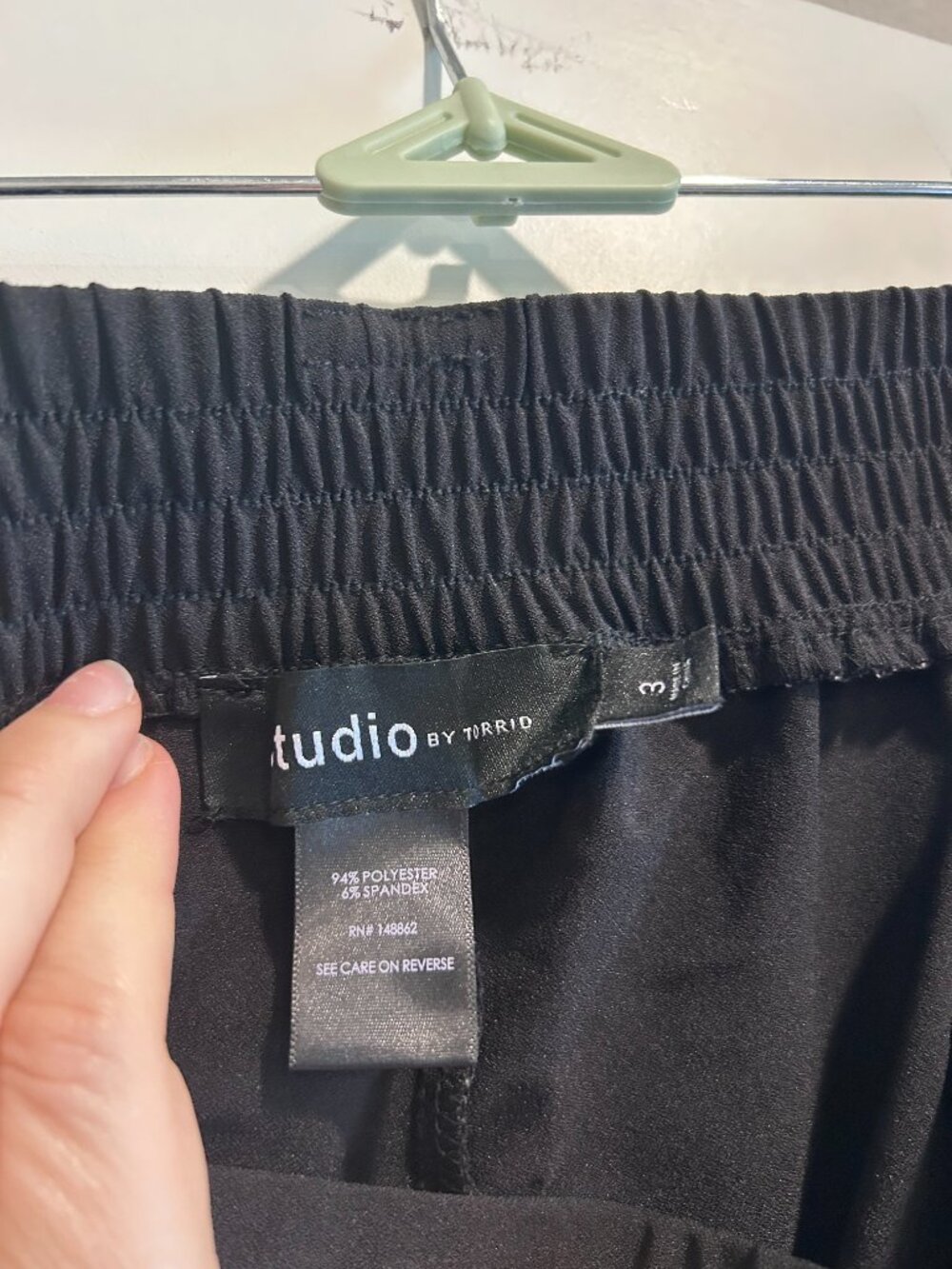 Studio by Torrid Size 3 3X Black Tie Waist Tapered Pull-On Work Pants - Picture 2 of 3